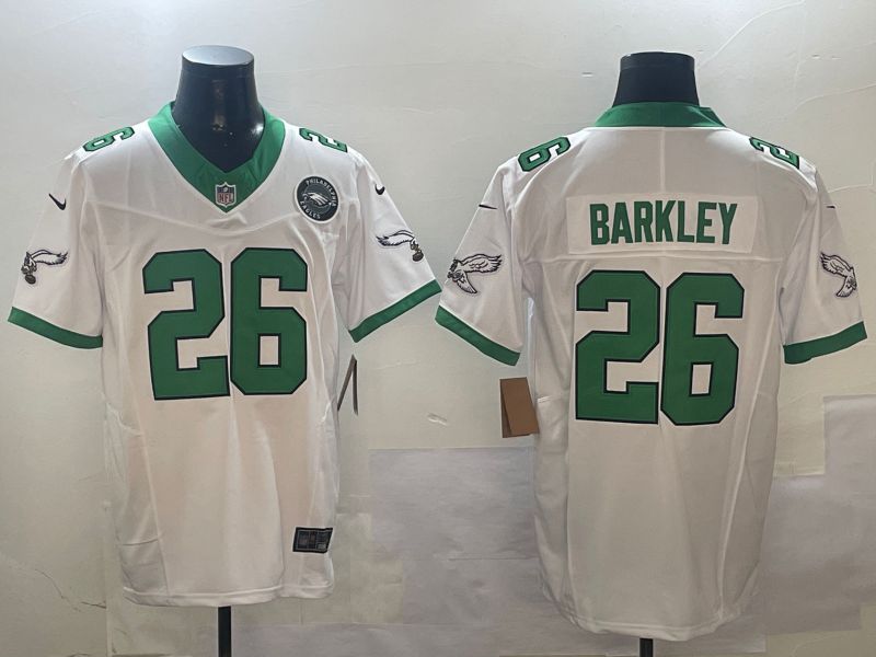 Men Philadelphia Eagles #26 Barkley White Thanksgiving three generations 2024 Nike Limited NFL Jersey style 2->washington commanders->NFL Jersey